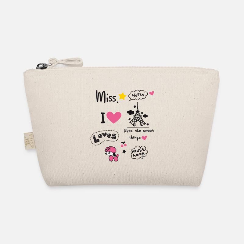 Girl love paris yoga scribble trip french geschenk - Bio-Täschchen - Natur