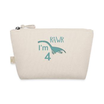 To the 4 birthday for boys girls Elasmosaurus - Organic Pouch - nature - Front