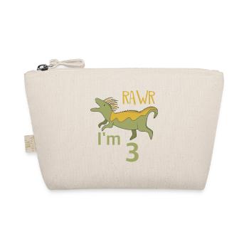 For the 3 birthday for boys girls Mosasaurus - Organic Pouch - nature - Front