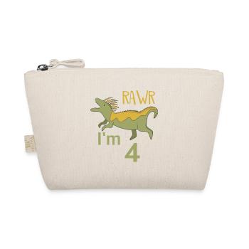 To the 4 birthday for boys girls Mosasaurus - Organic Pouch - nature - Front