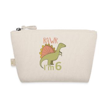 To the 6th birthday for boys girls Spinosaurus - Organic Pouch - nature - Front
