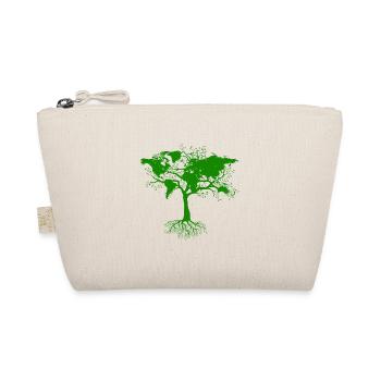 Baum mit Weltkarten grün - Bio-Täschchen - Natur - Vorne