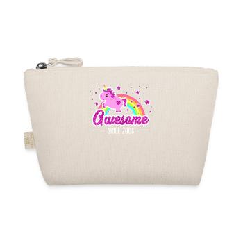 Lustiges Geburtstag-Einhorn: Awesome Since 2008 - Organic Pouch - nature - Front