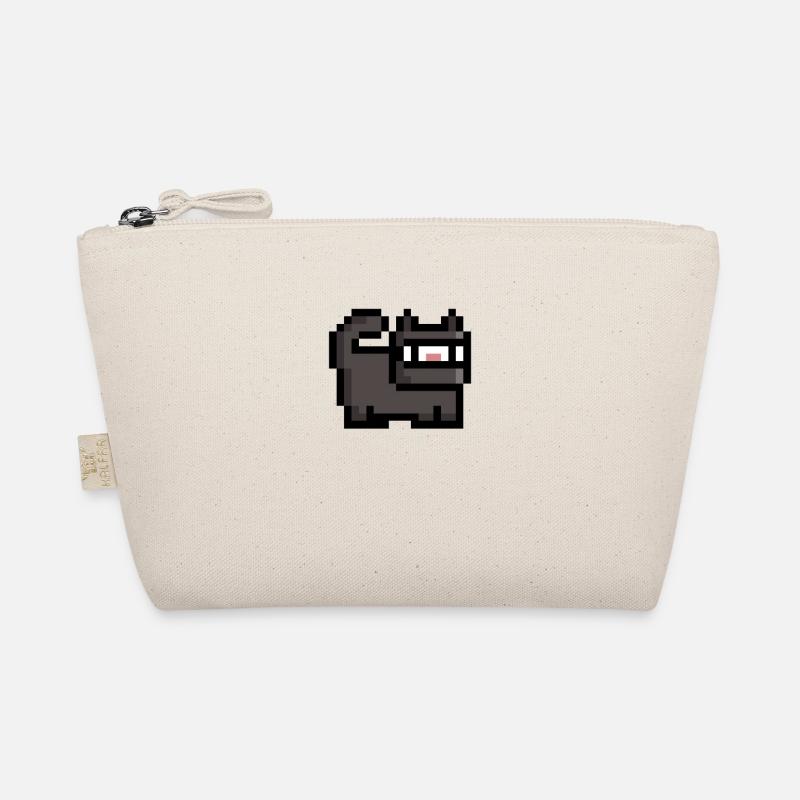 Retro Ninja cat - Organic Pouch - nature