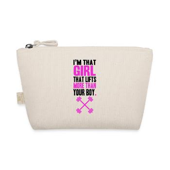 Weight Lifting Weights Bodybuilding Gym Gift - Organic Pouch - nature - Front