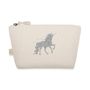 La licorne en argent pailleté - Trousse biologique - nature - Devant