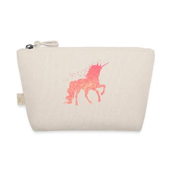 The red glitter unicorn - Organic Pouch - nature - Front