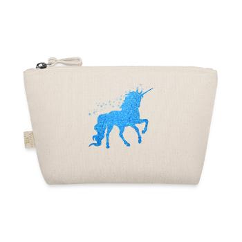 The blue glitter unicorn - Organic Pouch - nature - Front