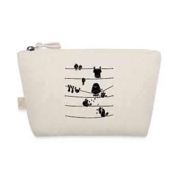 Vögel gestreiften Birdie Illustration Geschenk - Bio-Täschchen - Natur - Vorne