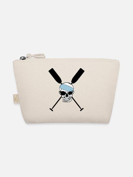 Paddle oars crossed skull skull Skull 3c - Organic Pouch - nature - Front