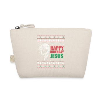 Happy Birthday Jesus Ugly Christmas Sweater - Organic Pouch - nature - Front