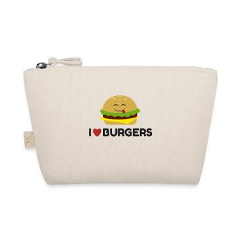 Ich liebe Burger Funny Burger Emoticon niedlich T-shirt - Bio-Täschchen - Natur - Vorne
