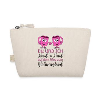 Glühwein Du und Ich Hand in Hand Glühweinstand - Bio-Täschchen - Natur - Vorne