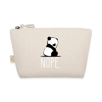 Nope Not Today Shirt Funny Lazy Panda - Organic Pouch - nature - Front