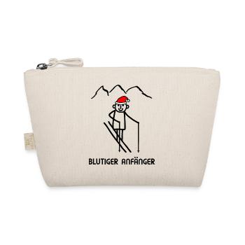 Skifahrer Anfänger mit Weihnachtsmuetze - Bio-Täschchen - Natur - Vorne