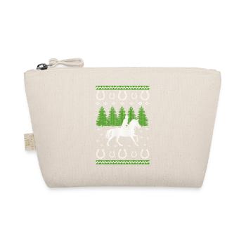Horses Ugly Christmas Jumper Gift - Organic Pouch - nature - Front