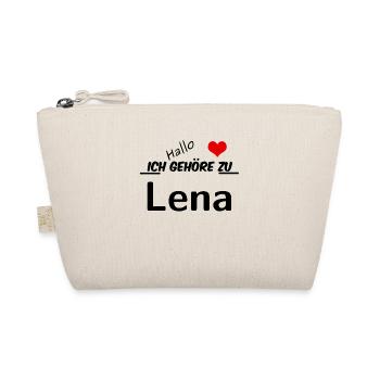 Partner Partnerlook Pärchen Motiv mit Namen Lena - Bio-Täschchen - Natur - Vorne