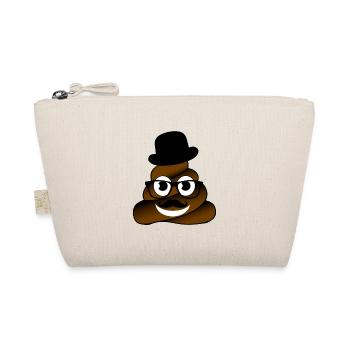 poop hut Brille Bart Nerd geek humor joke fun shit - Bio-Täschchen - Natur - Vorne