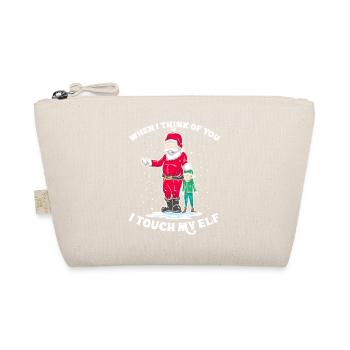 Santa I touch my Elf Christmas humor gift - Organic Pouch - nature - Front