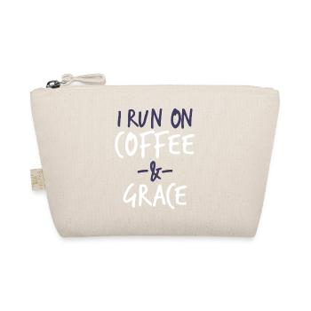 I Run On Coffee And Grace Christian Bible Verse - Organic Pouch - nature - Front