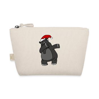 Santa Tapir Weihnachtsfeiertags-Weihnachtstier abtupfen - Bio-Täschchen - Natur - Vorne