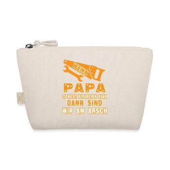 wenn papa es nicht reparieren kann, dann sind wir - Bio-Täschchen - Natur - Vorne