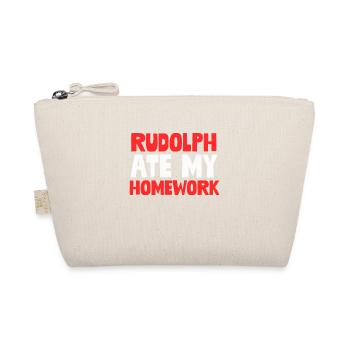 Rudolph Ate My Homework Funny Christmas Humor Pun - Organic Pouch - nature - Front