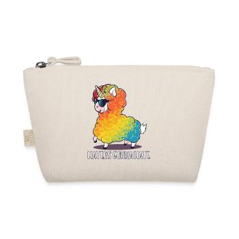 Lama Schaf Einhorn lustig Geschenk Geburtstag - Bio-Täschchen - Natur - Vorne