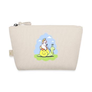 Unicorn funny snail gift birthday child - Organic Pouch - nature - Front