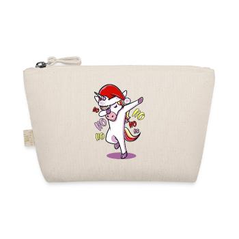 Unicorn Christmas cute funny gift birthday - Organic Pouch - nature - Front