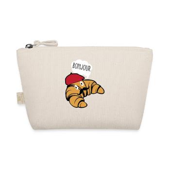 Bonjour Croissant With Mustache And Beret Hat Food - Organic Pouch - nature - Front