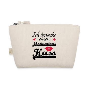 Motivationskuss Liebe, Spruch, Geschenk, Fun - Bio-Täschchen - Natur - Vorne
