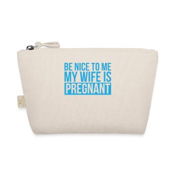 Schwangerschaft Papa Wife Mama Kind Baby Geschenk - Bio-Täschchen - Natur - Vorne