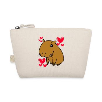 Capybara Lovely Valentine's Day Cute Hearts - Organic Pouch - nature - Front