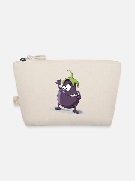Funny eggplant vegetable with face gift iddee - Organic Pouch - nature - Front