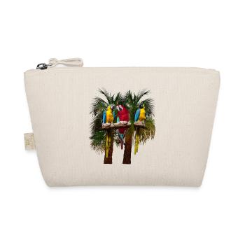 Three macaw parrots in front of palm trees - Organic Pouch - nature - Front