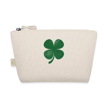 Distressed Green Four Leaf Clover Saint Patricks - Organic Pouch - nature - Front