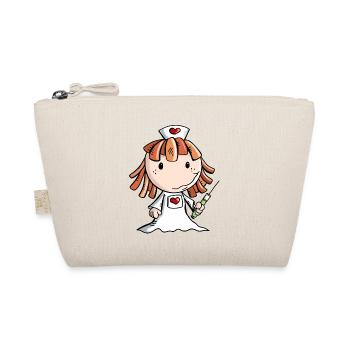 Nurse cartoon with heart and syringe - Organic Pouch - nature - Front