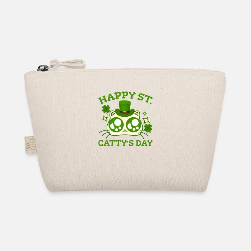Glücklichen St. Cattys Tag St. Patricks Funny Cat Clover Bio-Täschchen