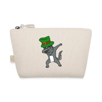 Tupfen von St Patrick Tag Wolf-Kobold-Spitzenhut - Bio-Täschchen - Natur - Vorne