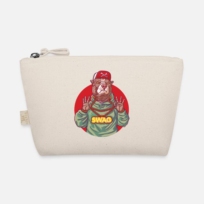 Gangster pit bull with swag Organic Pouch