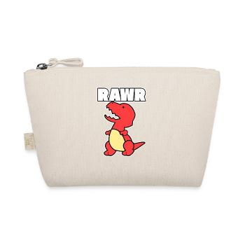 Dinosaur Dino Rawr gift vintage animal red - Organic Pouch - nature - Front
