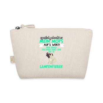 Mops Lampenfieber Pug - Bio-Täschchen - Natur - Vorne