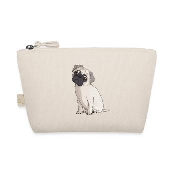 Mops PUG Hunde Dog Fan - Bio-Täschchen - Natur - Vorne