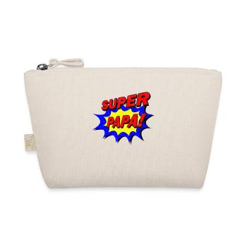 Super Papa Held Comic Vatertags Geschenk - Bio-Täschchen - Natur - Vorne