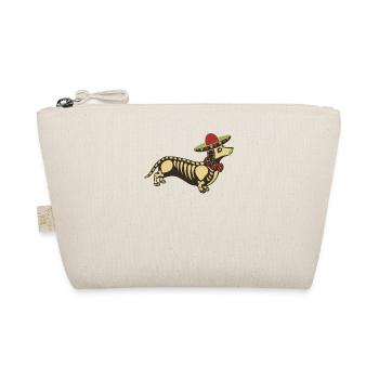 Wiener Hund Sugar Skull Sombrero Schnurrbart Mexikaner - Bio-Täschchen - Natur - Vorne