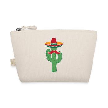Kaktus mit Sombrero-Schnurrbart-lustigem Cinco De Mayo - Bio-Täschchen - Natur - Vorne