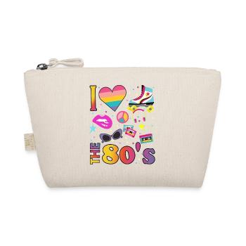 I love the 80's Eighties Pop Art - Organic Pouch - nature - Front