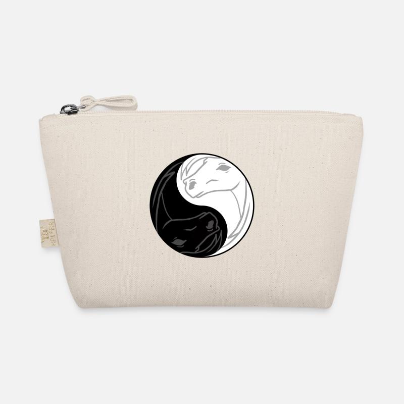 Yin Yang Pferd Lustiges chinesisches Tai Chi Symbol - Bio-Täschchen - Natur