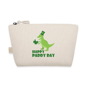 Saint Patricks Day shamrock clover Dino Trex TShirt - Organic Pouch - nature - Front